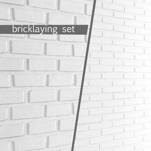White brick. Set of 2 pieces. Masonry, brick, white, bleached, set, decorative, panel, wall — Descargar