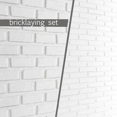 White brick. Set of 2 pieces. Masonry, brick, white, bleached, set, decorative, panel, wall — Ver 1