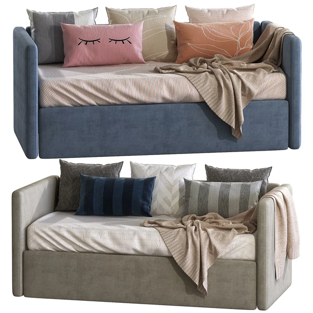 Children's sofa bed with decorative pillows 2 — Descargar