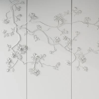 Japandi Floral Wall Panels — Ver 4