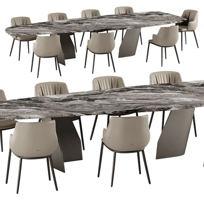 Cattelan Italia Senator table Rihanna chair set — Ver 4