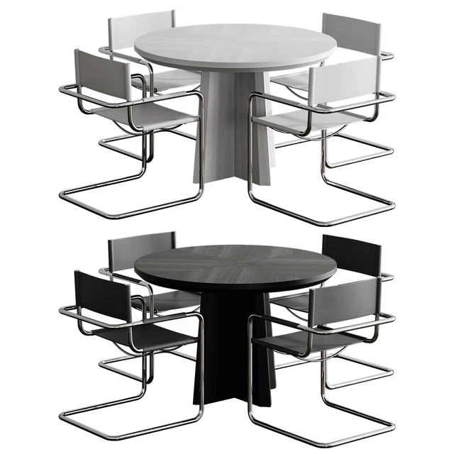 Стол CROSS ROUND by bino home со стульями MOMO HOME Store — Скачать