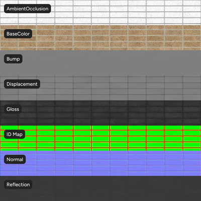 dragfaced stack bond brick wall texture beige — Вид 5