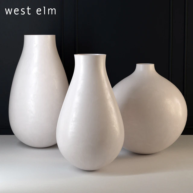 West Elm Oversized Pure White Ceramic Vases — Скачать