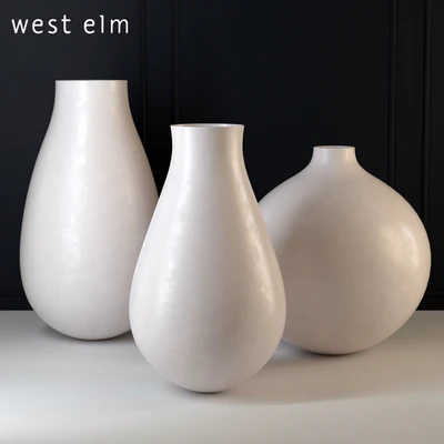 West Elm Oversized Pure White Ceramic Vases — Вид 1