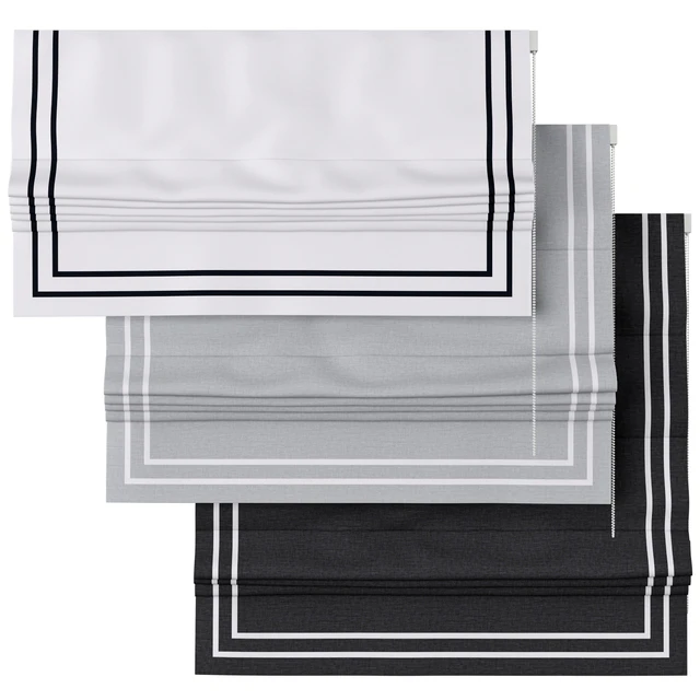 Roman Curtains 153 | Linen Blend Flat Roman Shades | Double Ribbon — Скачать
