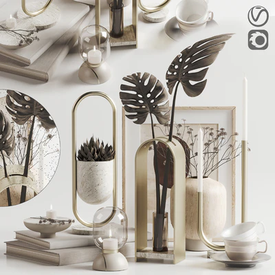 Decoration Set 002 Arche Collection Hauri Candleholder by Peca — Ver 1