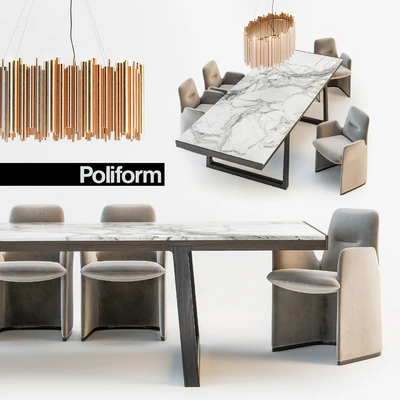Poliform Guest chair Opera table — Ver 1