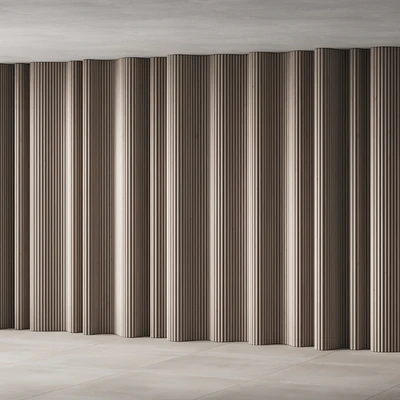 434 wall composition 15 wave fluted wood Reeded Panels 02 — Ver 2