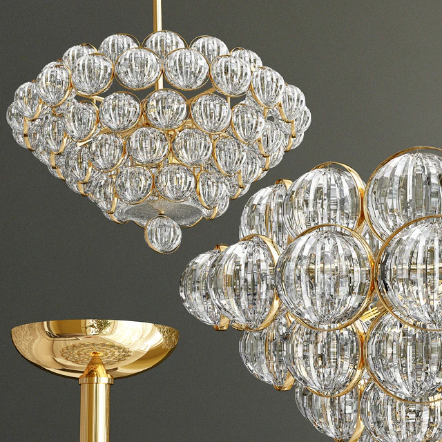 Chandelier gold and glass collection — Descargar