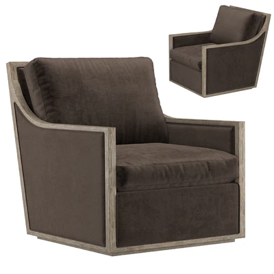 FRENCH CONTEMPORARY SLOPE ARM SWIVEL CHAIR — Ver 1