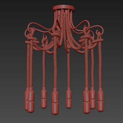 Chandelier Loft Rope Light White 8 — Ver 2