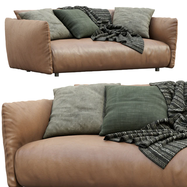 Meridiani Leather Sofa SCOTT — Download
