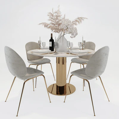 Table and chairs Gubi — Ver 1