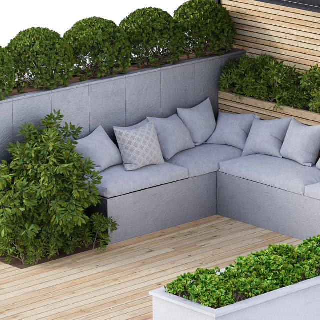 Roof Garden and Landscape Furniture with Pergola 02 — Скачать