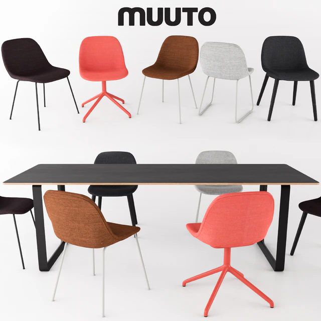 FIBER SIDE CHAIR + 70/70 Table by MUUTO — Скачать