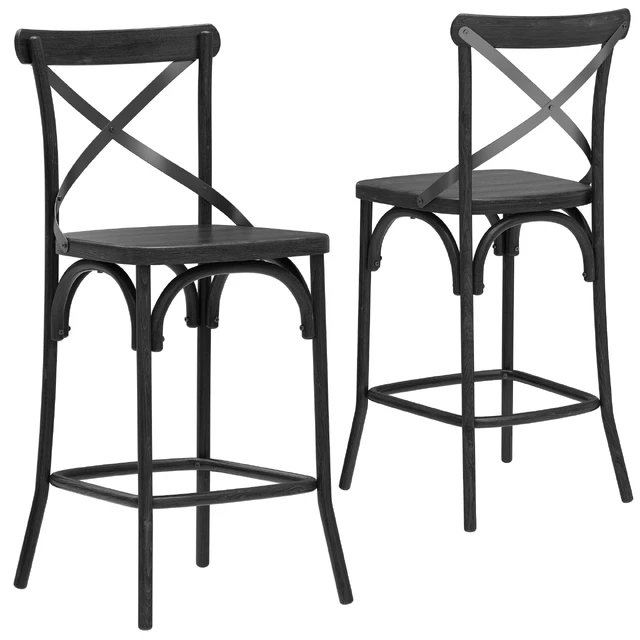 Deephouse semi-bar stool BELLA CROSS black — Descargar