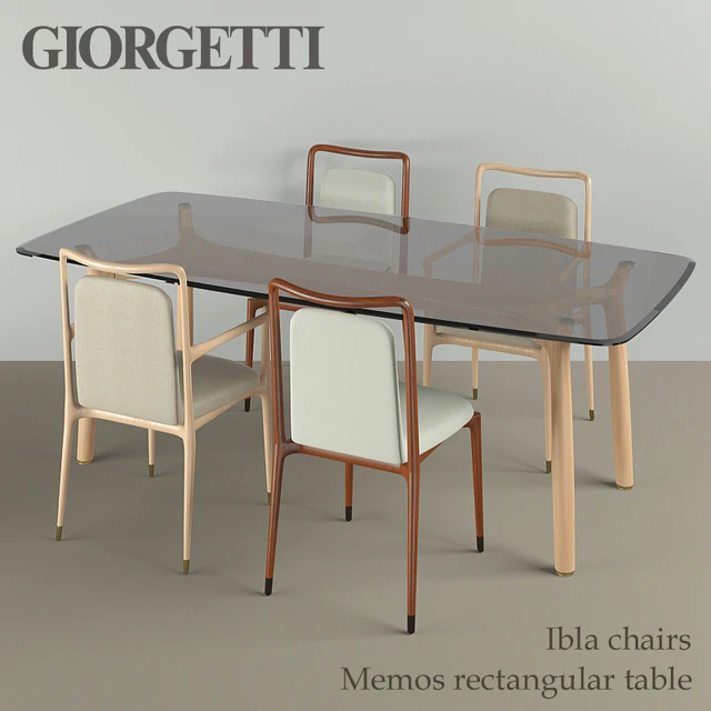 Giorgetti ibla chairs &amp; memos rectangular table — Descargar