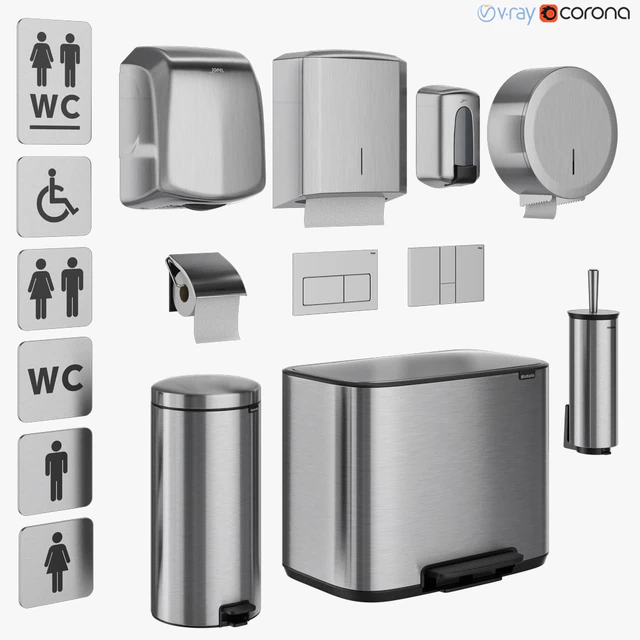 Аксессуары для санузла set 71 (Jofel, Brabantia, BXG, Katrin, Viega) — Скачать