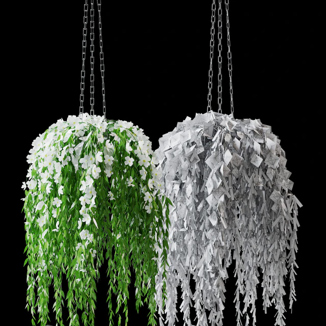 Flowers in pots on a chain — Descargar