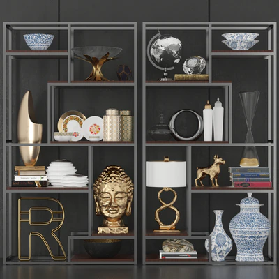 Minimalist shelving with decor and accessories for design projects 7 — Ver 1