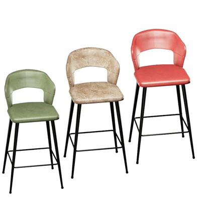 Set of 2 Modern Leather 26''Counter Stool — Ver 3