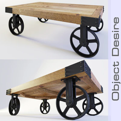 Coffee table on wheels in the style of "Loft" — Ver 1