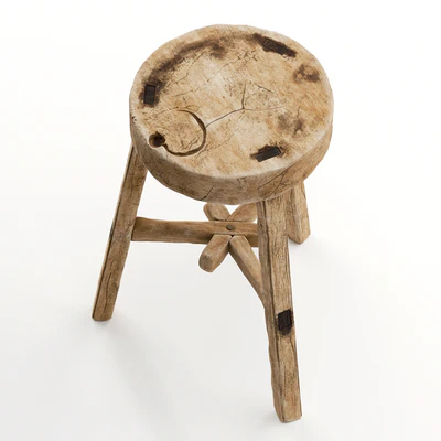 Vintage wooden stool — Ver 4