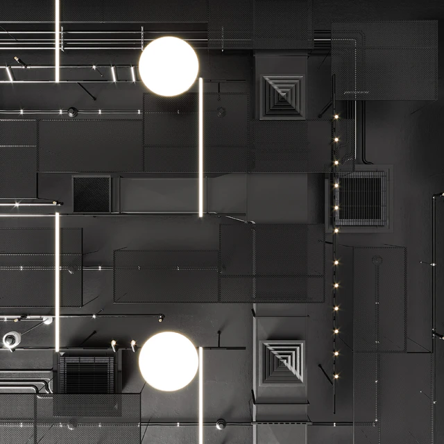 Industrial ceiling, Ducting, Lighting, CAC, CCTV — Descargar