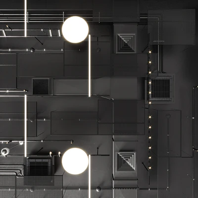 Industrial ceiling, Ducting, Lighting, CAC, CCTV — Ver 3