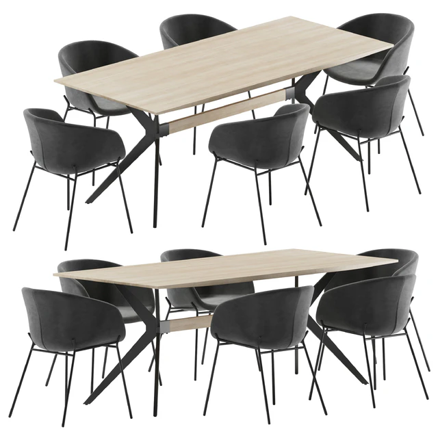 La forma table Amethyst & Zadine chair dining set — Descargar