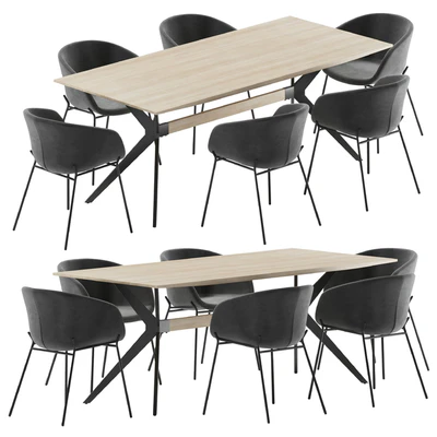 La forma table Amethyst & Zadine chair dining set — Ver 1