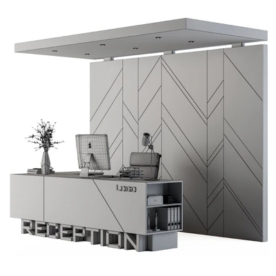 Reception Desk and Wall Decor - Set 06 — Ver 3