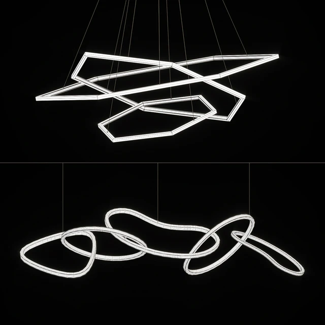 Geometric LED Ring Chandeliers — Descargar