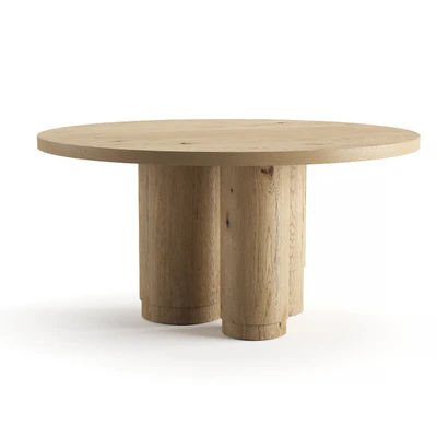 RH OAK TROPEZ ROUND DINING TABLE — Ver 3