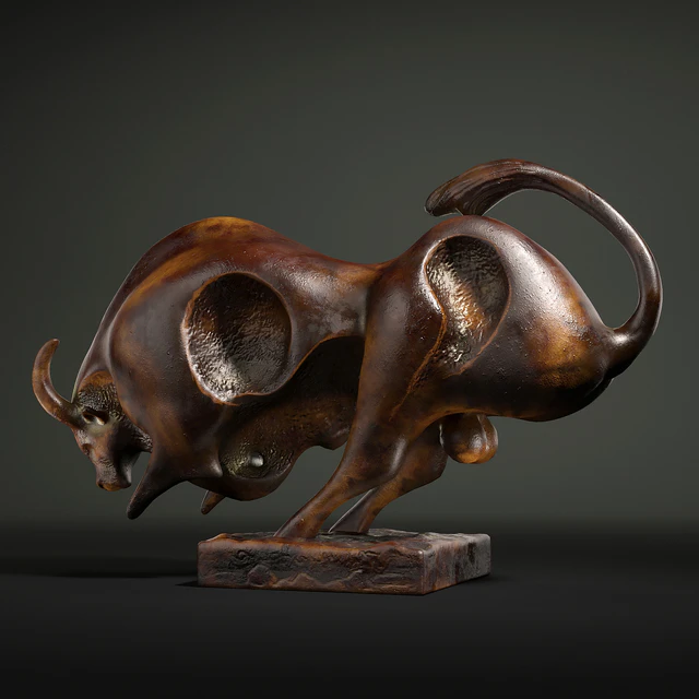 Modern Bronze Bull Sculpture — Descargar