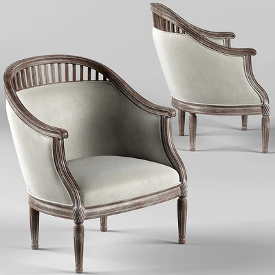 Curtis Ivory Rounded Ladder Armchair — Вид 1
