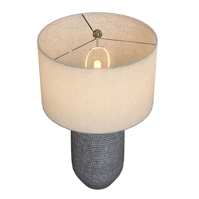 Crate & Barrel Cane Gray Table Lamp — Ver 3