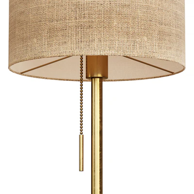 Floor lamp with textile lampshade and table — Вид 3