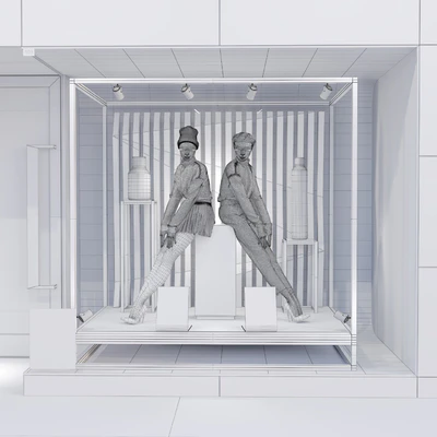Shop front with female mannequin 001 — Вид 4