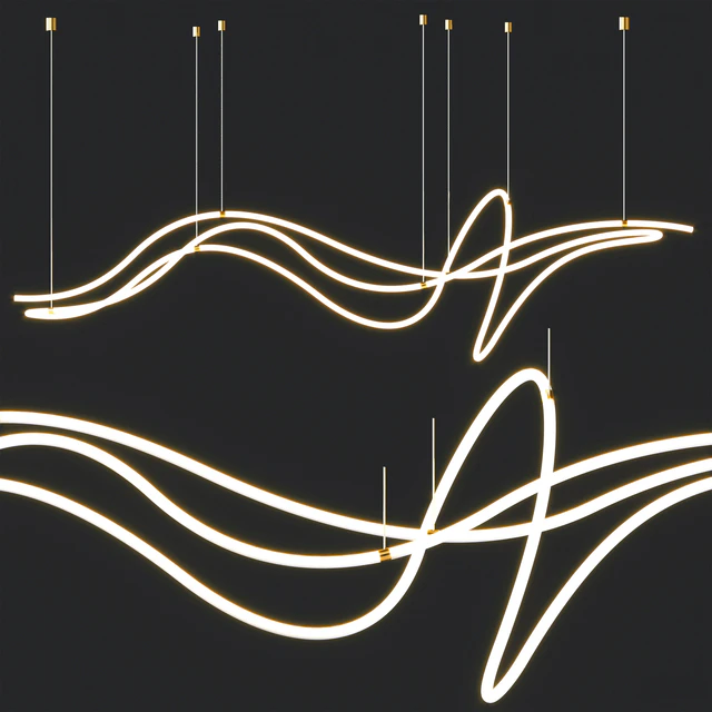 Geometric LED Line Chandelier — Скачать