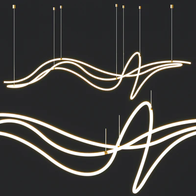 Geometric LED Line Chandelier — Вид 1