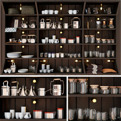 Wardrobe with crockery and kitchen utensils 3 — Ver 1