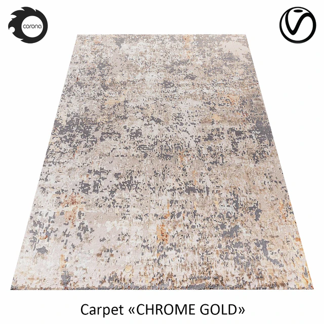 Индийский ковёр шерстяной  «CHROME GOLD»  ABSTRACT-1-MULTI — Скачать