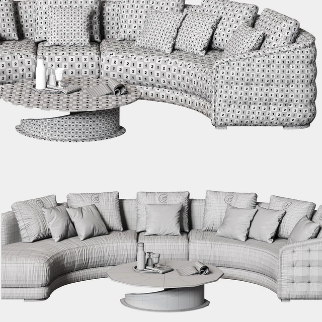 Carpanelli Contemporary Desyo Sofa Curvy Table Minerva — Descargar