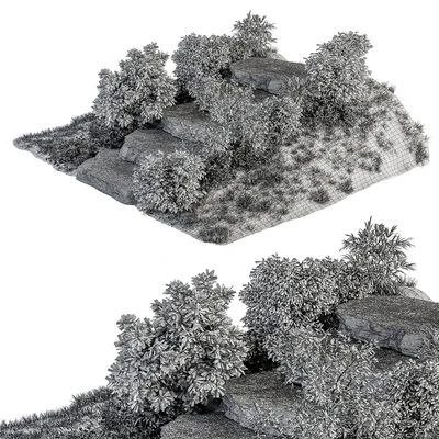 Landscape Furniture Rock stairs with Garden - Architect Element 56 — Вид 3