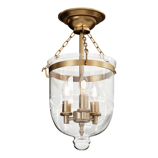 Chandelier MINI SMOKEBELL SEMI-FLUSH CEILING LANTERN SKU FM10011 AB lamp — Descargar
