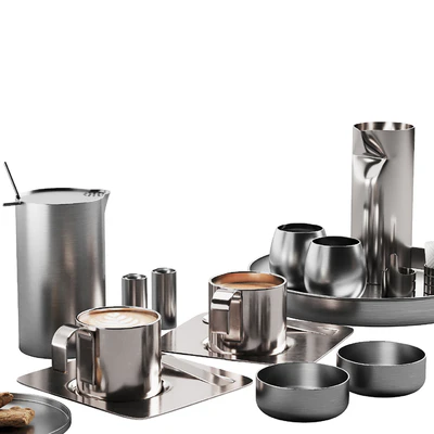 407 eat and drinks decor set 06 metal coffee and water kit for cafe — Ver 4