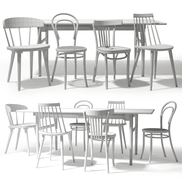 Thonet and IKEA chairs set — Скачать
