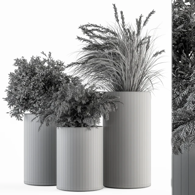 Outdoor Plant Set 292 - Plant Set in Concrete Pot — Descargar